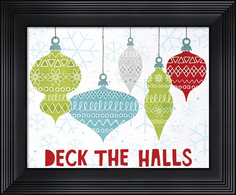 Framed Deck the Halls Red Print