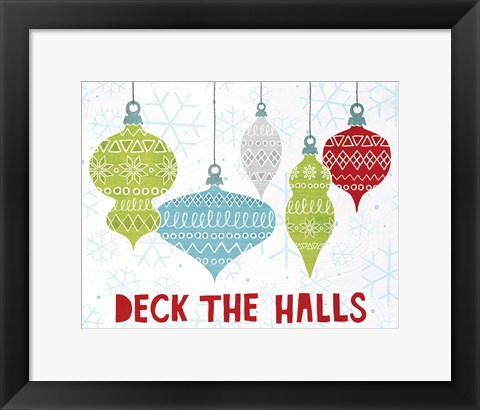 Framed Deck the Halls Red Print