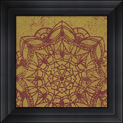 Framed Contemporary Lace IV Spice Print