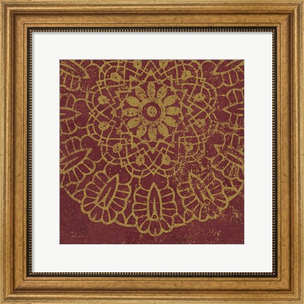 Framed Contemporary Lace III Spice Print