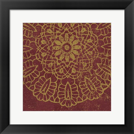 Framed Contemporary Lace III Spice Print