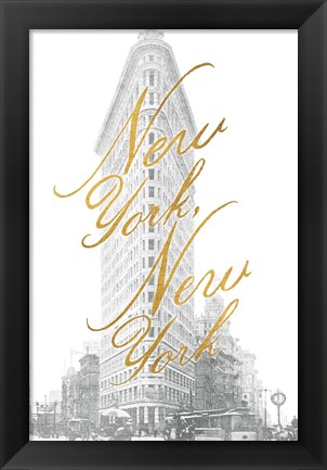 Framed Gilded New York v2 Print