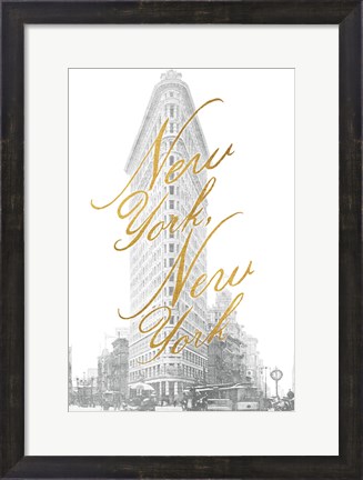 Framed Gilded New York v2 Print