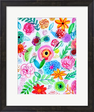 Framed Floral Fun I Print