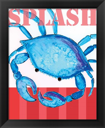 Framed Splash Crab 2 Print