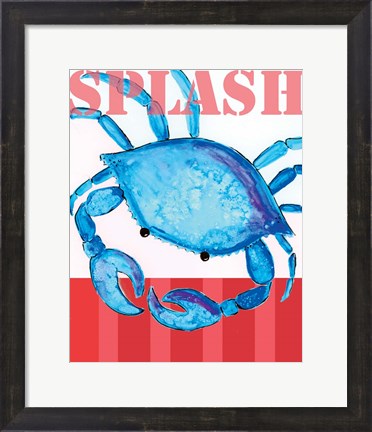 Framed Splash Crab 2 Print
