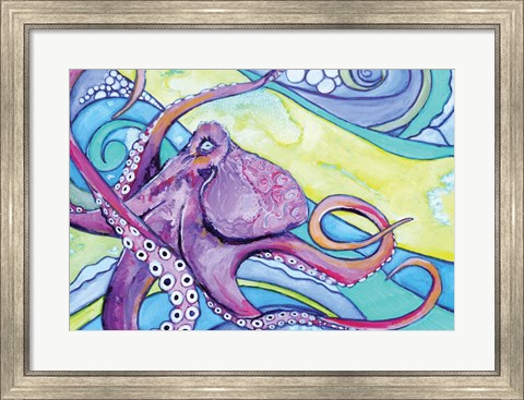 Framed Surfin&#39; Octopus Print