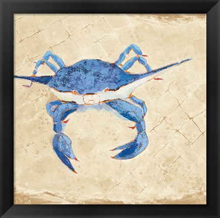 Framed Blue Crab VI Neutral Print