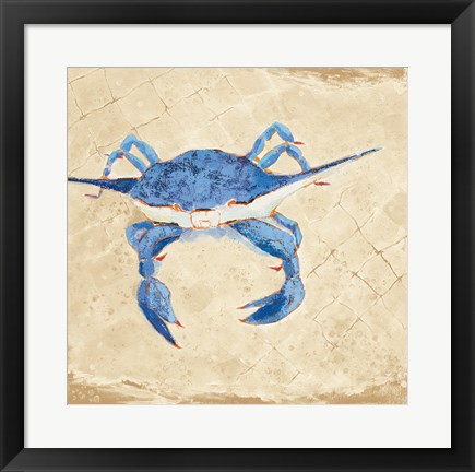 Framed Blue Crab VI Neutral Print