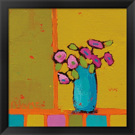 Framed Turquoise Vase Print