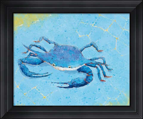 Framed Blue Crab V Print
