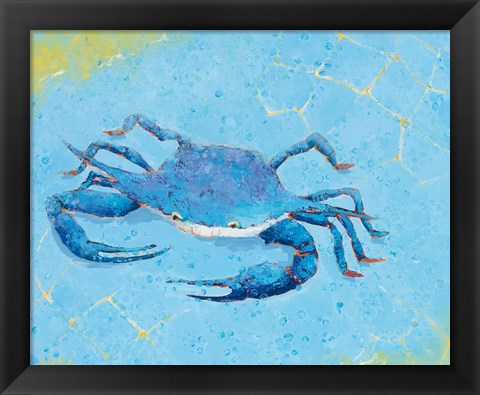 Framed Blue Crab V Print