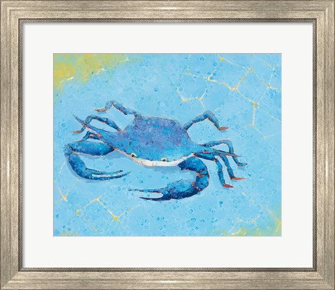 Framed Blue Crab V Print