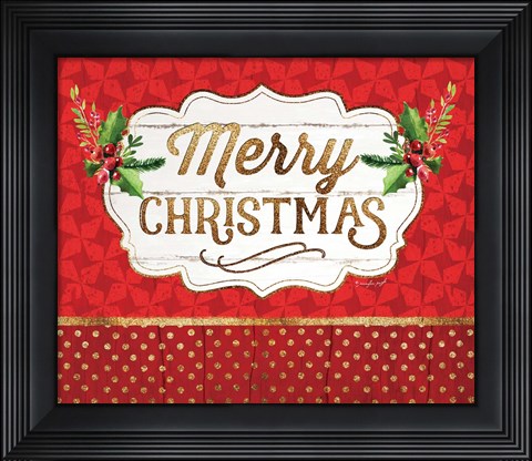 Framed Merry Christmas - Red Print