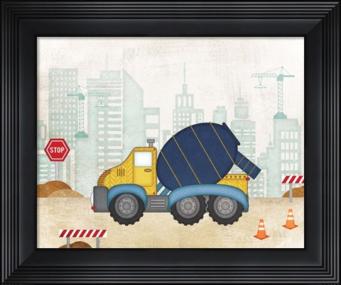 Framed Cement Truck Print