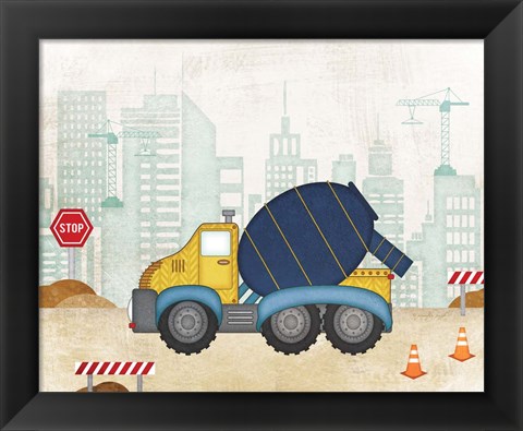 Framed Cement Truck Print