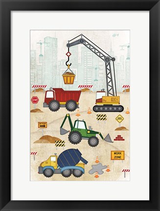 Framed Construction Site Print