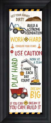 Framed Construction Sign Print