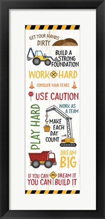 Framed Construction Sign Print