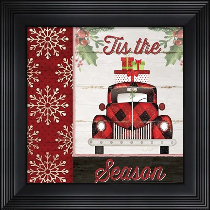Framed Tis the Season Truck Print