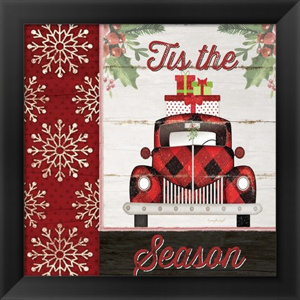 Framed Tis the Season Truck Print