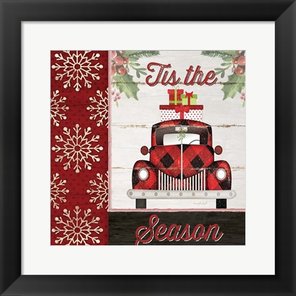 Framed Tis the Season Truck Print