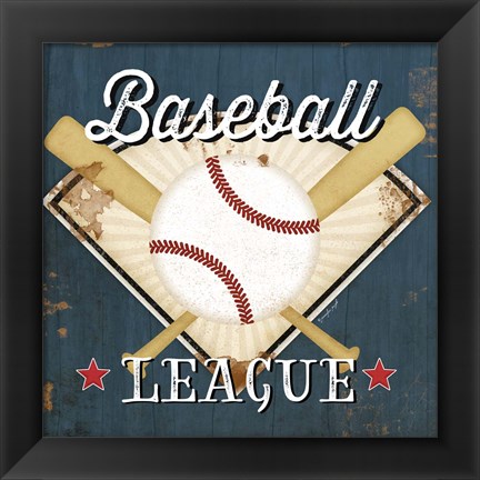 Framed Baseball Print