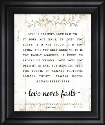 Framed Love Is Patient Print