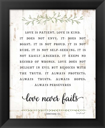 Framed Love Is Patient Print