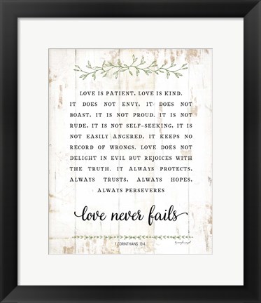 Framed Love Is Patient Print