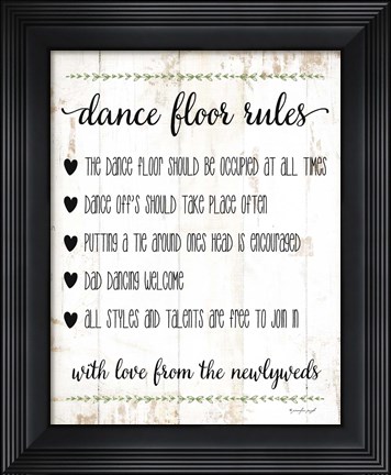 Framed Dance Floor Rules Print