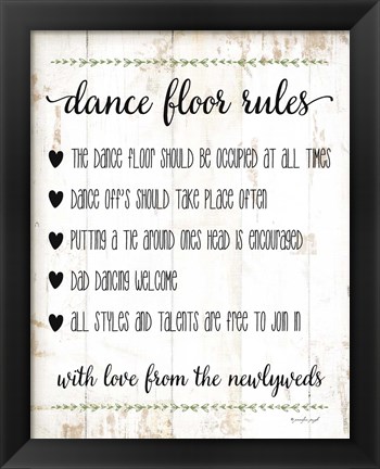 Framed Dance Floor Rules Print