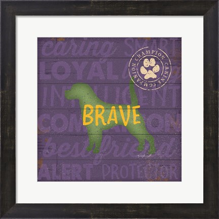 Framed Brave Dog Print