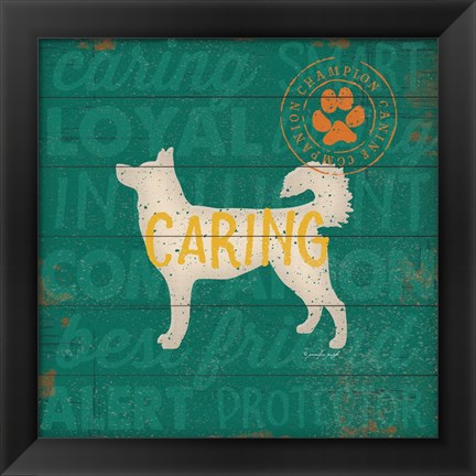 Framed Caring Dog Print