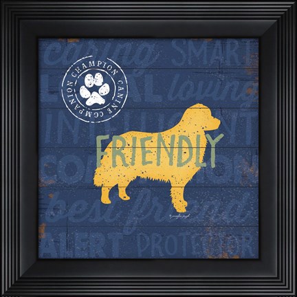 Framed Friendly Dog Print