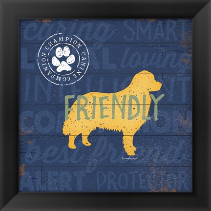 Framed Friendly Dog Print