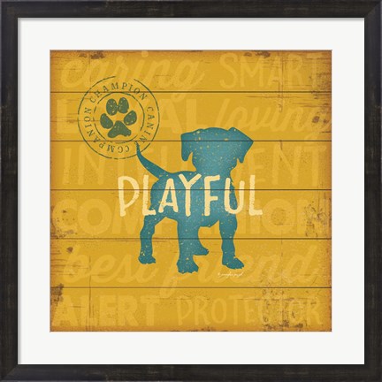 Framed Playful Dog Print