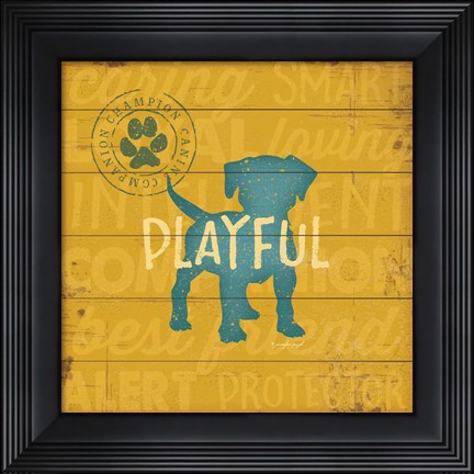 Framed Playful Dog Print