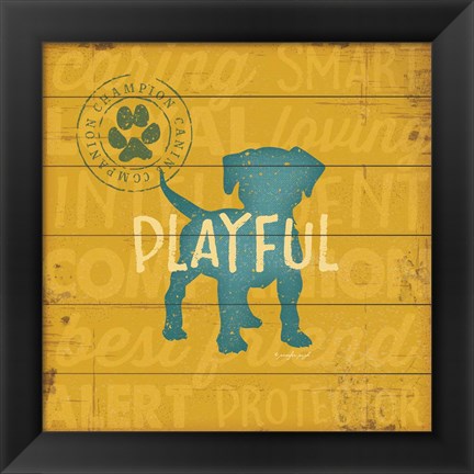 Framed Playful Dog Print