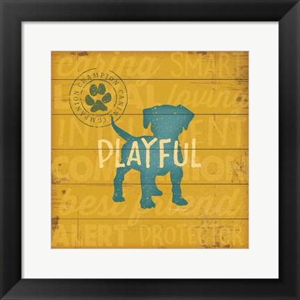 Framed Playful Dog Print