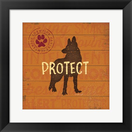 Framed Protect Dog Print