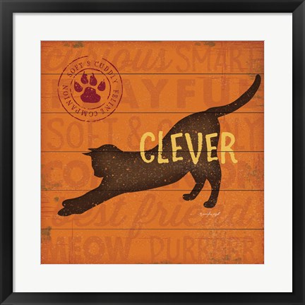 Framed Clever Cat Print