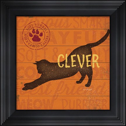 Framed Clever Cat Print