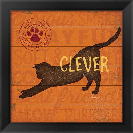 Framed Clever Cat Print