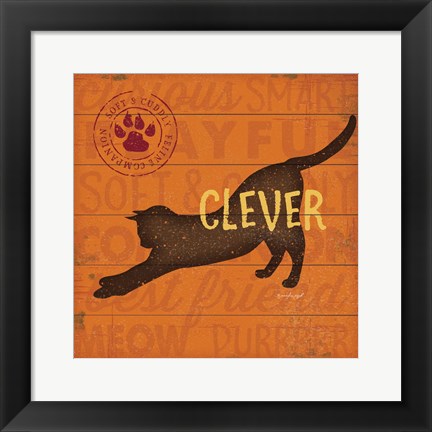 Framed Clever Cat Print