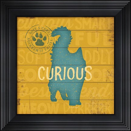 Framed Curious Cat Print