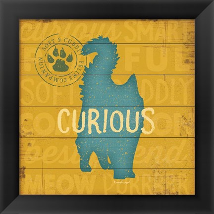 Framed Curious Cat Print