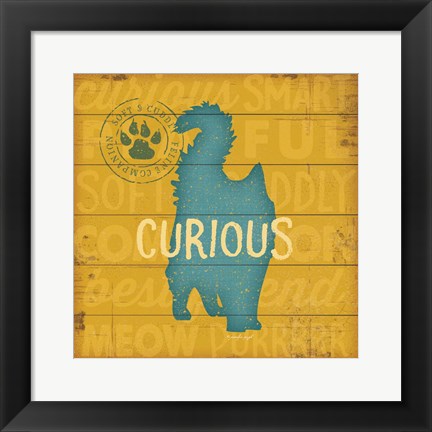 Framed Curious Cat Print