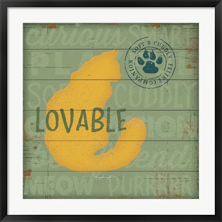 Framed Loveable Cat Print