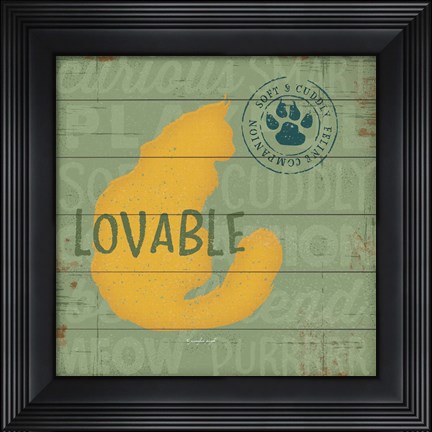 Framed Loveable Cat Print